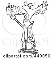Royalty Free RF Clip Art Illustration Of A Cartoon Black And White Outline Design Of A Man Chugging Milk From The Carton