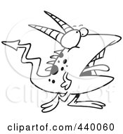 Cartoon Black And White Outline Design Of A Speckled Goblin