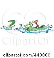 Poster, Art Print Of Cartoon Alligator Gliding Through Water