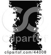 Clipart Illustration Of A Wave Of Black Silhouetted Butterflies On White