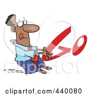 Royalty Free RF Clip Art Illustration Of A Cartoon Black Businessman Holding On To GO