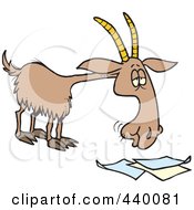 Poster, Art Print Of Cartoon Goat Eating Paperwork