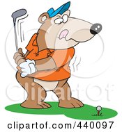 Poster, Art Print Of Cartoon Golfing Bear