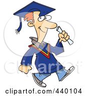 Poster, Art Print Of Cartoon Graduate Man Walking