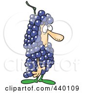 Poster, Art Print Of Cartoon Man In A Grape Costume