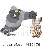 Royalty Free RF Clip Art Illustration Of A Cartoon Gorilla Holding A Man Upside Down by toonaday