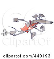 Poster, Art Print Of Cartoon Greyhound Dog Running Upright