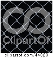 Clipart Illustration Of A Background Of Chain Link Fencing On Black by Arena Creative #COLLC44020-0094