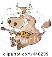 Poster, Art Print Of Cartoon Cow Guitarist