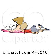 Cartoon Woman Collapsed On The Ground With Bubble Gum In Her Face