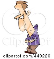 Royalty Free RF Clip Art Illustration Of A Cartoon Grumpy Man With Folded Arms by toonaday