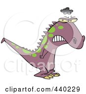 Royalty Free RF Clip Art Illustration Of A Cartoon Grumpy Grumposaurus