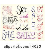 Clipart Illustration Of A Collage Of Sale And Discount Text On Beige by Arena Creative