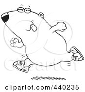 Royalty Free RF Clip Art Illustration Of A Cartoon Black And White Outline Design Of A Running Guinea Pig by toonaday