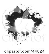 Clipart Illustration Of Black Grunge Around A White Text Box by Arena Creative