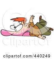 Poster, Art Print Of Cartoon Man Collapsed On The Ground With Bubble Gum In His Face