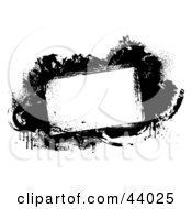 Clipart Illustration Of A Black And White Grunge Splatter Text Box