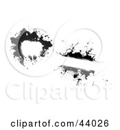 Clipart Illustration Of A Black And White Grunge Splatter Text Boxes