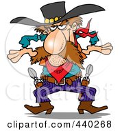 Royalty Free RF Clip Art Illustration Of A Cartoon Western Gunslinger Cowboy by toonaday