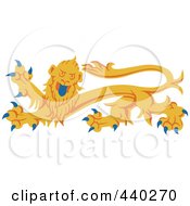 Poster, Art Print Of Yellow Heraldic Lion Logo