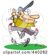 Royalty Free RF Clip Art Illustration Of A Cartoon Bad Golfer Swinging