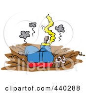 Cartoon Man Crashing In A Bad Bungee Accident