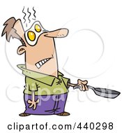 Royalty Free RF Clip Art Illustration Of A Cartoon Bad Egg Flipper With Eggs Over His Eyes