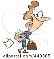 Royalty Free RF Clip Art Illustration Of A CartoonBusinesswoman Dropping Paperwork