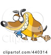 Royalty Free RF Clip Art Illustration Of A Cartoon Bad Dog With Cloth In His Mouth