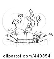 Royalty Free RF Clip Art Illustration Of A Cartoon Black And White Outline Design Of A Man Crashing In A Bad Bungee Accident