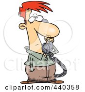 Poster, Art Print Of Cartoon Man Receiving Bad News On The Phone