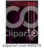 Royalty Free RF Clip Art Illustration Of A Valentines Day Background Of Suspended Diamond Heart Pendants Over Light by elaineitalia