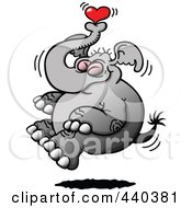 Poster, Art Print Of Happy Elephant Floating With A Heart