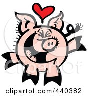 Poster, Art Print Of Infatuated Pig Smiling - 2