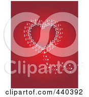 Poster, Art Print Of Red Heart Bordered In White Sparkles On Red