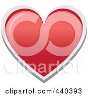 Poster, Art Print Of Red Heart With White Trim