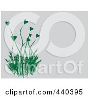 Poster, Art Print Of Green Heart Flowering Plant On A Gray Background