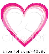 Royalty Free RF Clip Art Illustration Of A Painted Two Toned Pink Heart by Vitmary Rodriguez