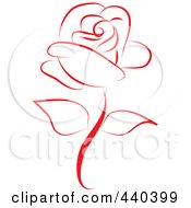 Royalty Free RF Clip Art Illustration Of A Beautiful Red Rose by Vitmary Rodriguez #COLLC440399-0040