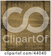 Clipart Illustration Of A Worn Gold Metal Riveted Background