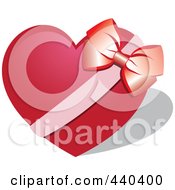 Poster, Art Print Of Red Heart With A Bow And Ribbon