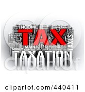 Royalty-Free (RF) Clip Art Illustration of a 3d Tax Word Collage - 3 by MacX #COLLC440411-0098