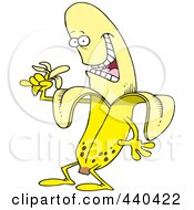 Royalty Free RF Clip Art Illustration Of A Cartoon Banana Character Eating A Banana by toonaday