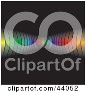 Clipart Illustration Of A Rainbow Wave Bouncing Off On A Black Background