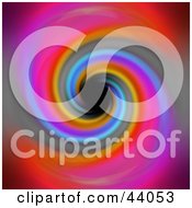Clipart Illustration Of A Swirling Rainbow Background Spiraling Into A Black Hole
