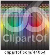 Clipart Illustration Of An Arrow In A Rainbow Line Of Circles On A Vertical Rainbow Background