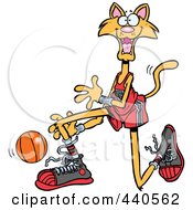 Royalty Free RF Clip Art Illustration Of A Cartoon Basketball Cat by toonaday