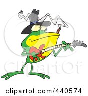 Poster, Art Print Of Cartoon Bass Guitarist Frog