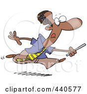 Royalty Free RF Clip Art Illustration Of A Cartoon Black Businessman Running With A Baton by toonaday