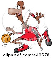 Poster, Art Print Of Cartoon Black Basketball Player